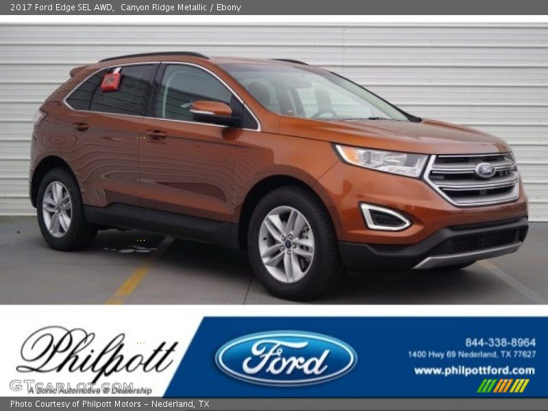 Canyon Ridge Metallic / Ebony 2017 Ford Edge SEL AWD