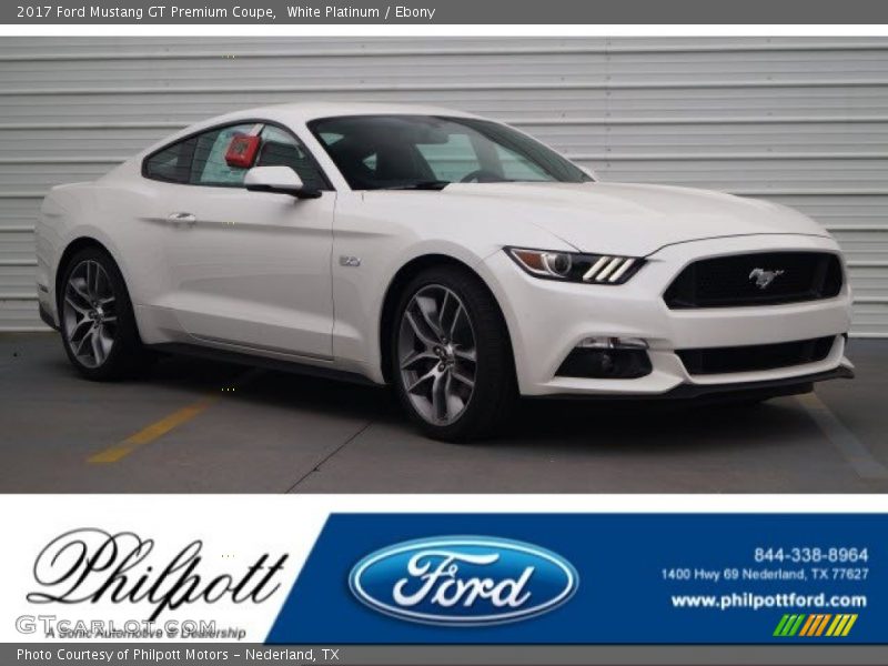 White Platinum / Ebony 2017 Ford Mustang GT Premium Coupe