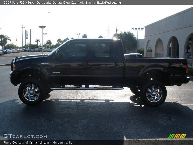 Black / Black/Red Leather 2007 Ford F250 Super Duty Lariat Outlaw Crew Cab 4x4
