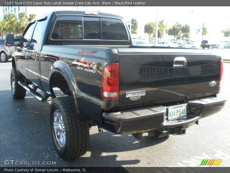 Black / Black/Red Leather 2007 Ford F250 Super Duty Lariat Outlaw Crew Cab 4x4