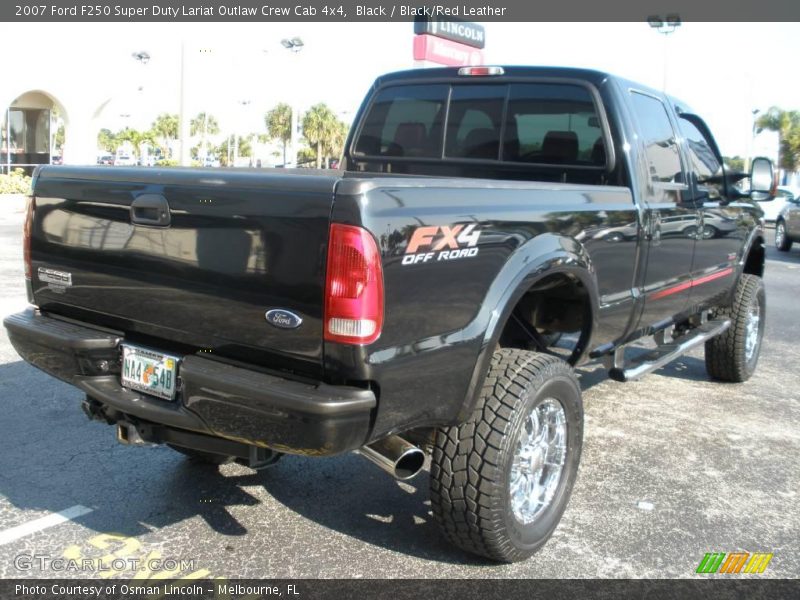 Black / Black/Red Leather 2007 Ford F250 Super Duty Lariat Outlaw Crew Cab 4x4