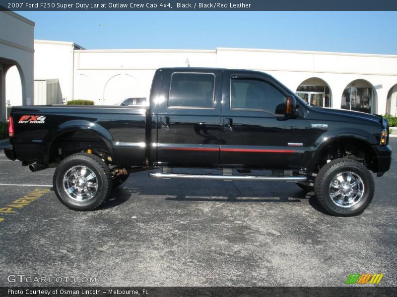 Black / Black/Red Leather 2007 Ford F250 Super Duty Lariat Outlaw Crew Cab 4x4