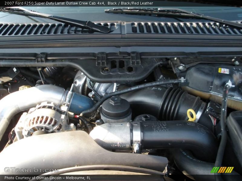 Black / Black/Red Leather 2007 Ford F250 Super Duty Lariat Outlaw Crew Cab 4x4