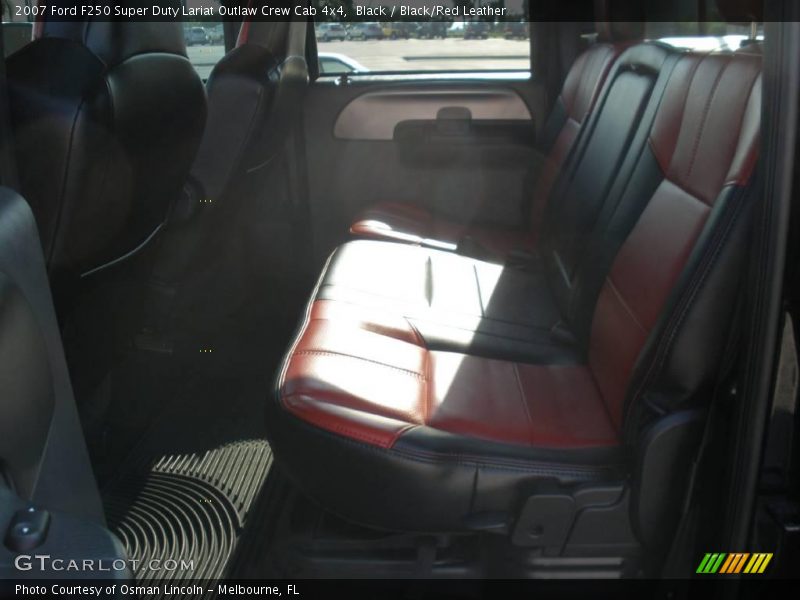 Black / Black/Red Leather 2007 Ford F250 Super Duty Lariat Outlaw Crew Cab 4x4