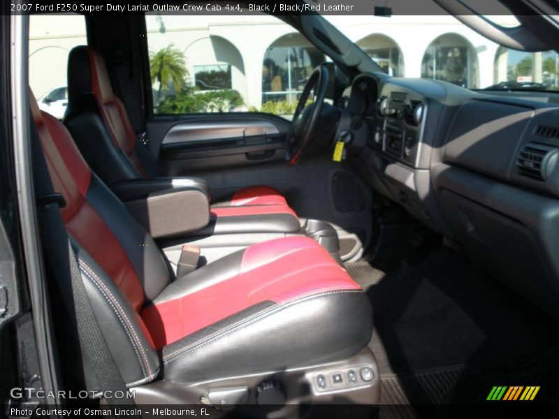 Black / Black/Red Leather 2007 Ford F250 Super Duty Lariat Outlaw Crew Cab 4x4