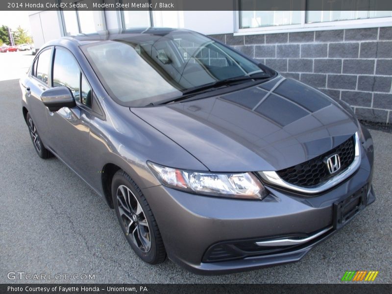 Modern Steel Metallic / Black 2014 Honda Civic EX Sedan