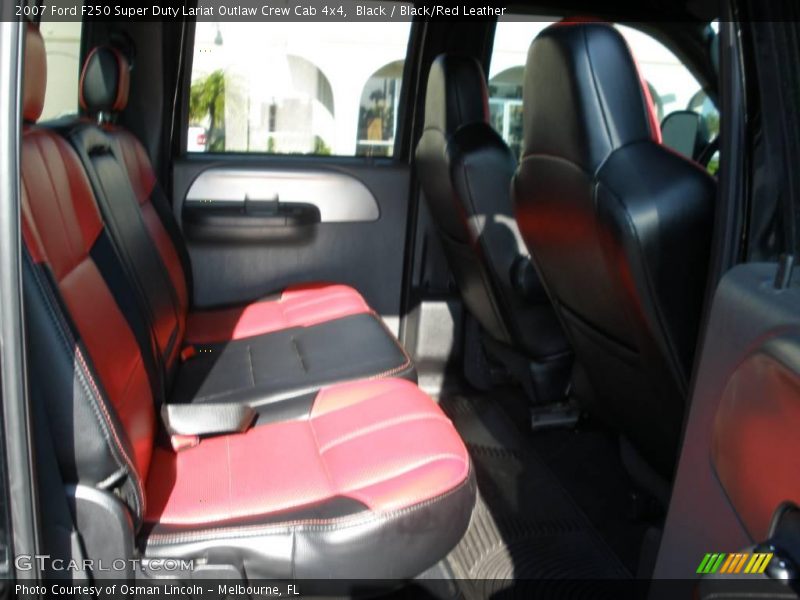 Black / Black/Red Leather 2007 Ford F250 Super Duty Lariat Outlaw Crew Cab 4x4
