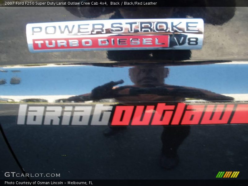 Black / Black/Red Leather 2007 Ford F250 Super Duty Lariat Outlaw Crew Cab 4x4