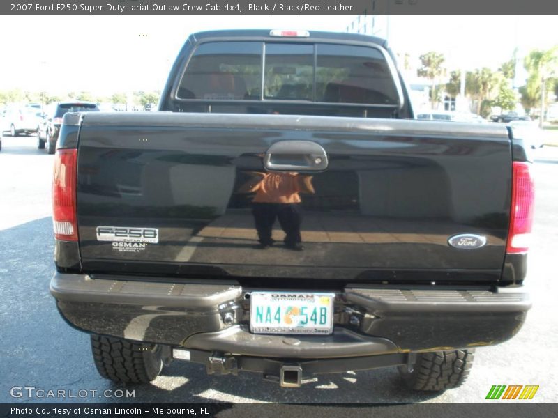 Black / Black/Red Leather 2007 Ford F250 Super Duty Lariat Outlaw Crew Cab 4x4