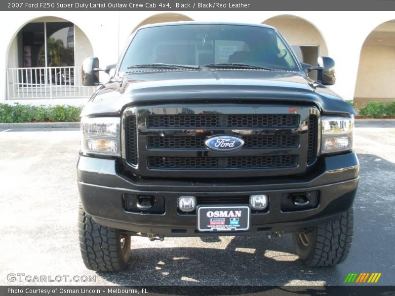 Black / Black/Red Leather 2007 Ford F250 Super Duty Lariat Outlaw Crew Cab 4x4