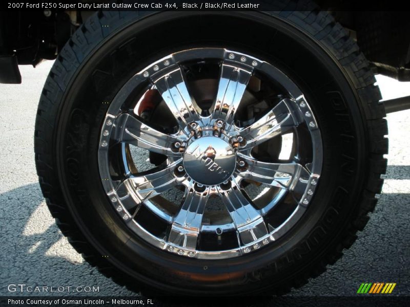 Black / Black/Red Leather 2007 Ford F250 Super Duty Lariat Outlaw Crew Cab 4x4