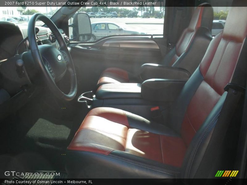 Black / Black/Red Leather 2007 Ford F250 Super Duty Lariat Outlaw Crew Cab 4x4