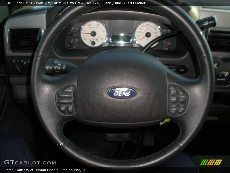 Black / Black/Red Leather 2007 Ford F250 Super Duty Lariat Outlaw Crew Cab 4x4