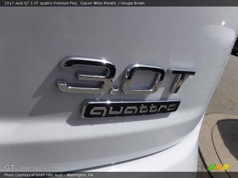 Glacier White Metallic / Nougat Brown 2017 Audi Q7 3.0T quattro Premium Plus