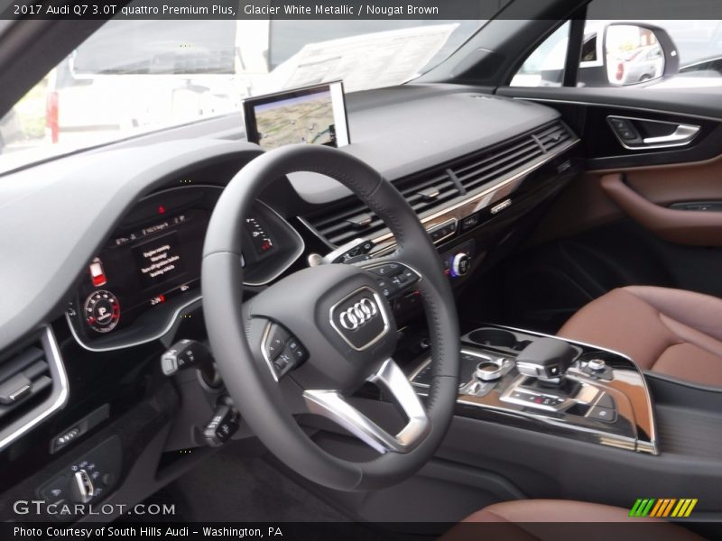 Glacier White Metallic / Nougat Brown 2017 Audi Q7 3.0T quattro Premium Plus