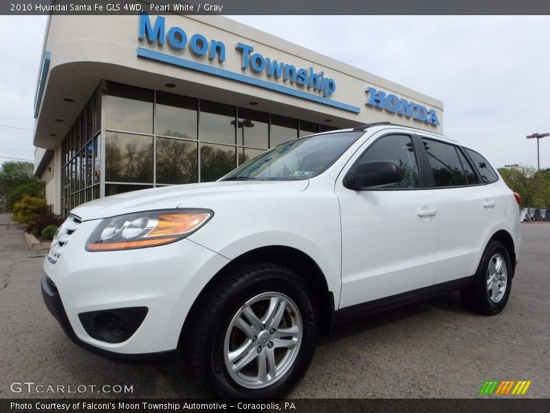 Pearl White / Gray 2010 Hyundai Santa Fe GLS 4WD