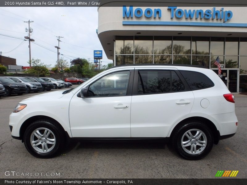 Pearl White / Gray 2010 Hyundai Santa Fe GLS 4WD