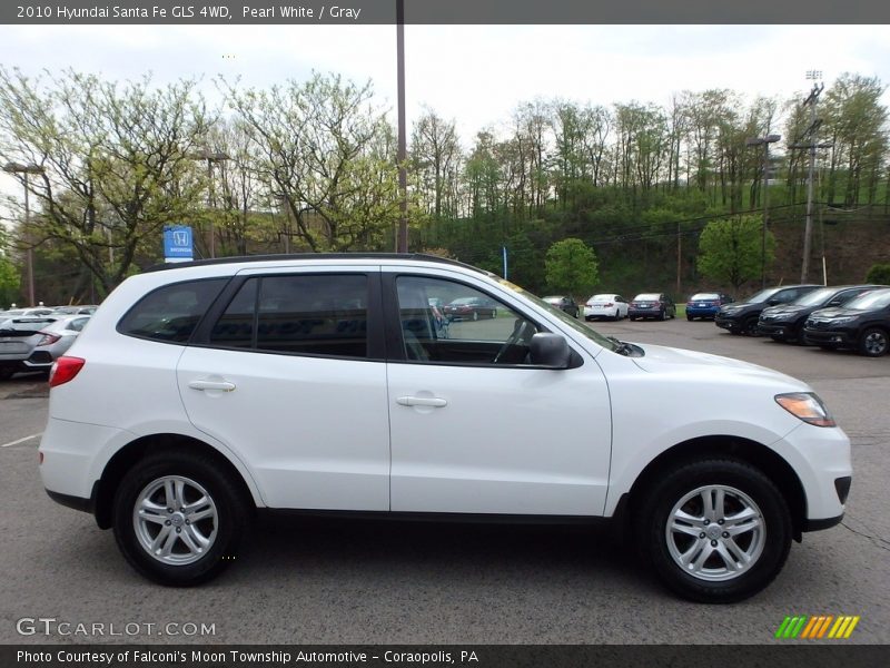 Pearl White / Gray 2010 Hyundai Santa Fe GLS 4WD