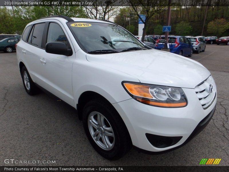 Pearl White / Gray 2010 Hyundai Santa Fe GLS 4WD