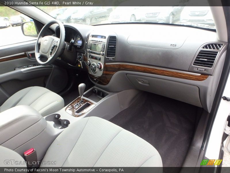 Pearl White / Gray 2010 Hyundai Santa Fe GLS 4WD