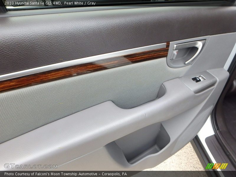 Pearl White / Gray 2010 Hyundai Santa Fe GLS 4WD