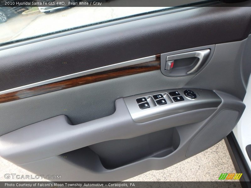 Pearl White / Gray 2010 Hyundai Santa Fe GLS 4WD