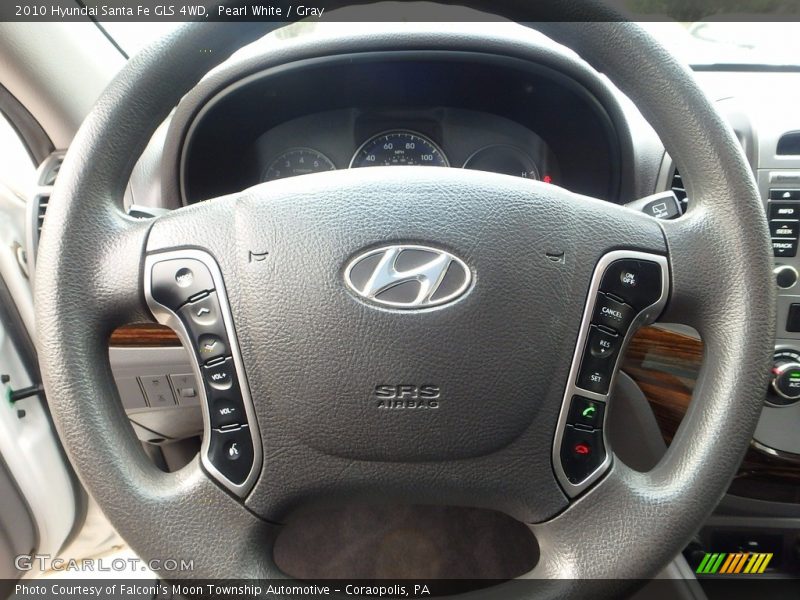 Pearl White / Gray 2010 Hyundai Santa Fe GLS 4WD