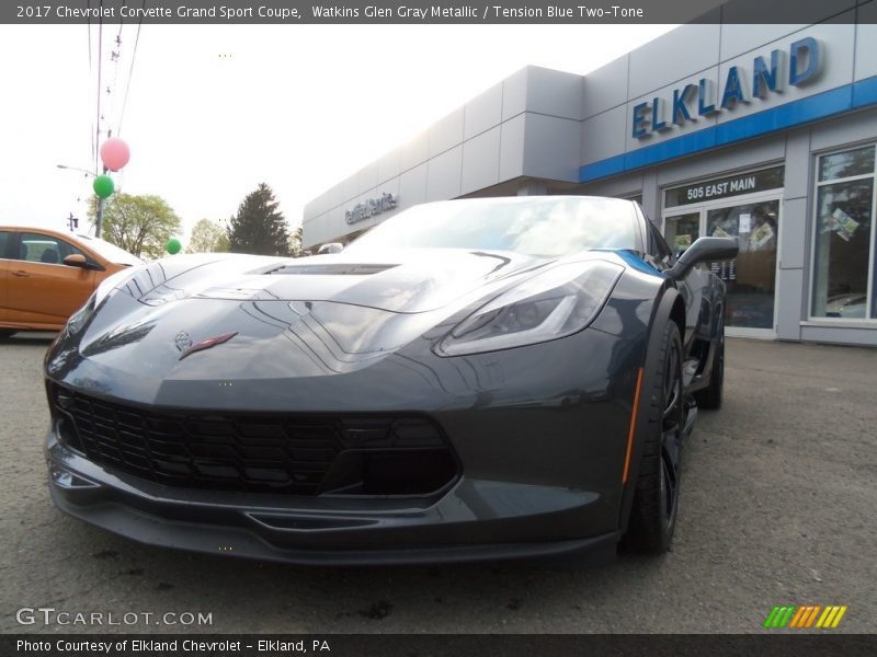 Watkins Glen Gray Metallic / Tension Blue Two-Tone 2017 Chevrolet Corvette Grand Sport Coupe
