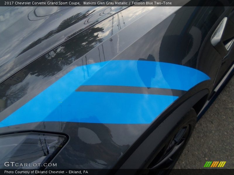 Watkins Glen Gray Metallic / Tension Blue Two-Tone 2017 Chevrolet Corvette Grand Sport Coupe