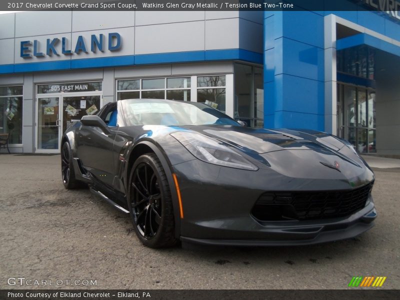 Watkins Glen Gray Metallic / Tension Blue Two-Tone 2017 Chevrolet Corvette Grand Sport Coupe