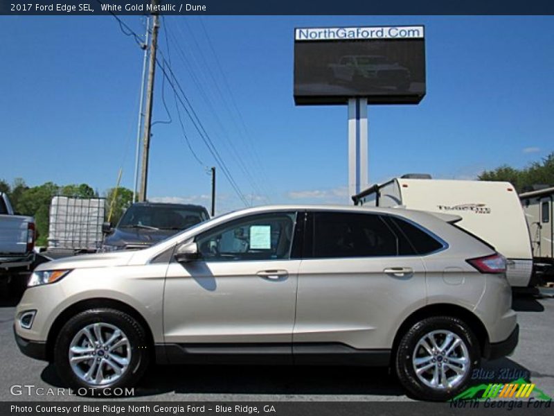 White Gold Metallic / Dune 2017 Ford Edge SEL