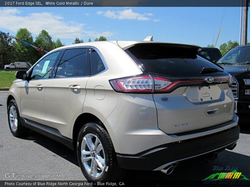 White Gold Metallic / Dune 2017 Ford Edge SEL