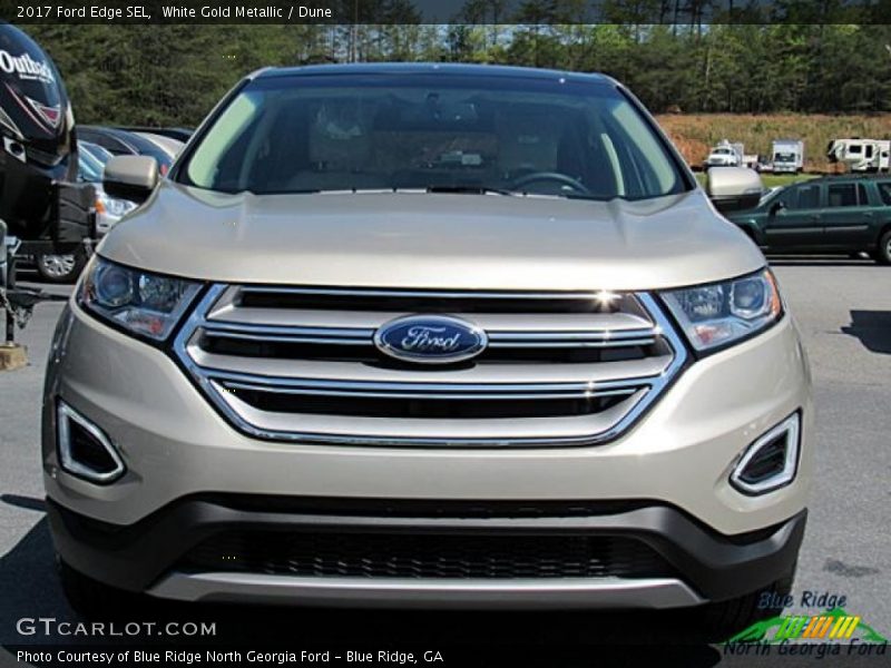 White Gold Metallic / Dune 2017 Ford Edge SEL