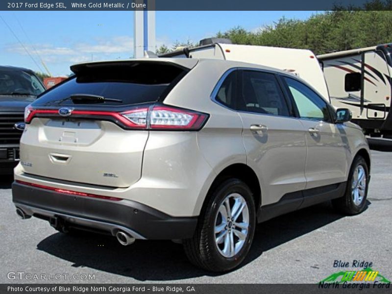 White Gold Metallic / Dune 2017 Ford Edge SEL