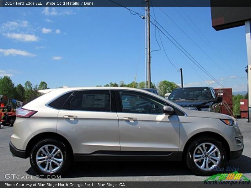 White Gold Metallic / Dune 2017 Ford Edge SEL