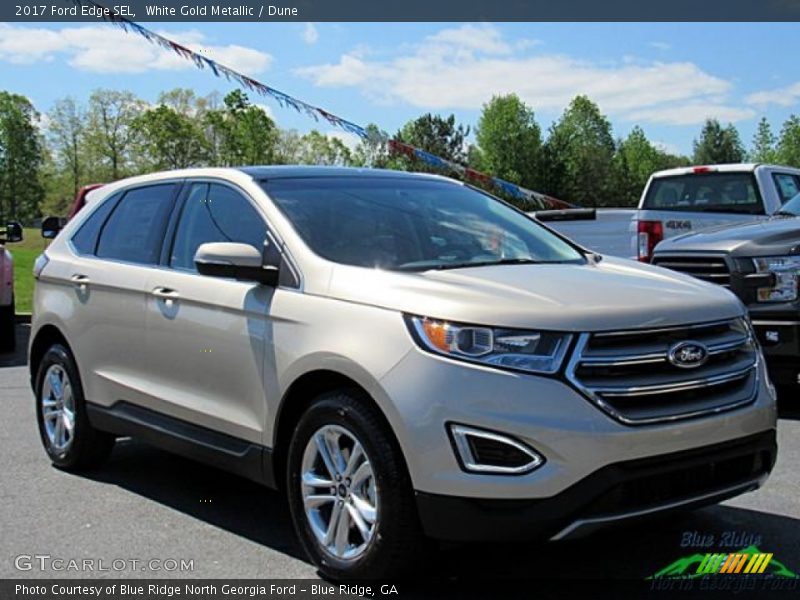 White Gold Metallic / Dune 2017 Ford Edge SEL