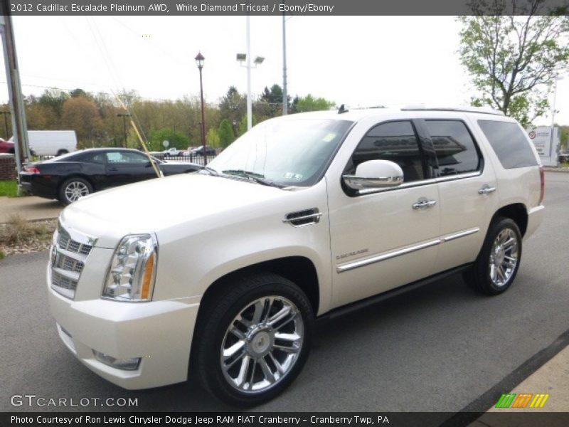 White Diamond Tricoat / Ebony/Ebony 2012 Cadillac Escalade Platinum AWD