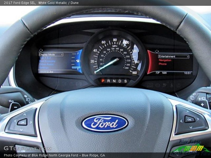 White Gold Metallic / Dune 2017 Ford Edge SEL