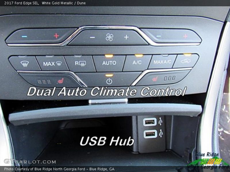 White Gold Metallic / Dune 2017 Ford Edge SEL