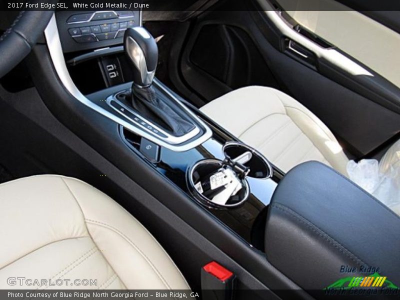 White Gold Metallic / Dune 2017 Ford Edge SEL