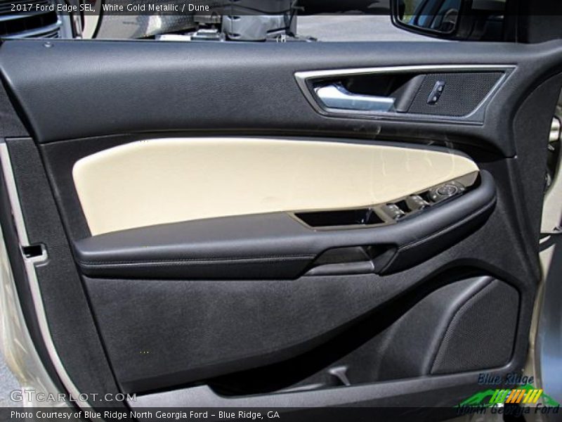 White Gold Metallic / Dune 2017 Ford Edge SEL