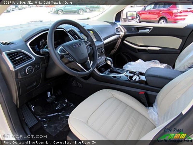 White Gold Metallic / Dune 2017 Ford Edge SEL