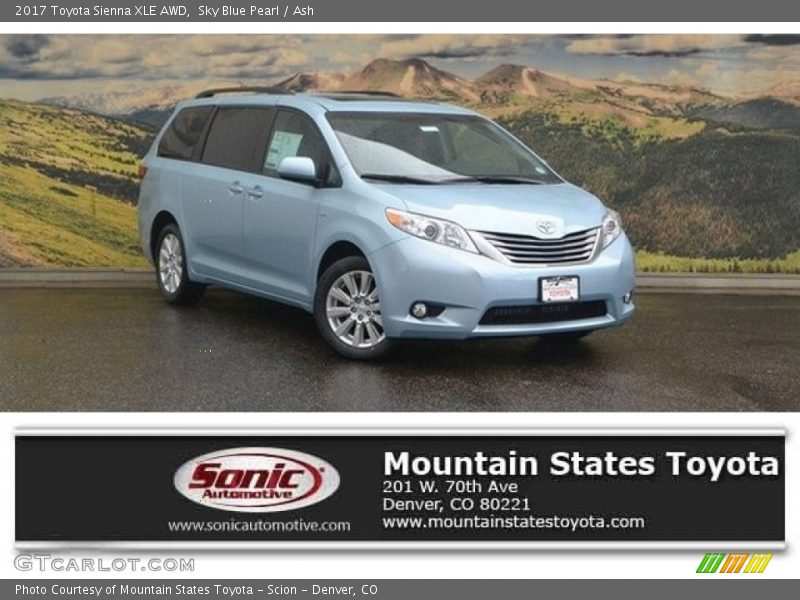 Sky Blue Pearl / Ash 2017 Toyota Sienna XLE AWD