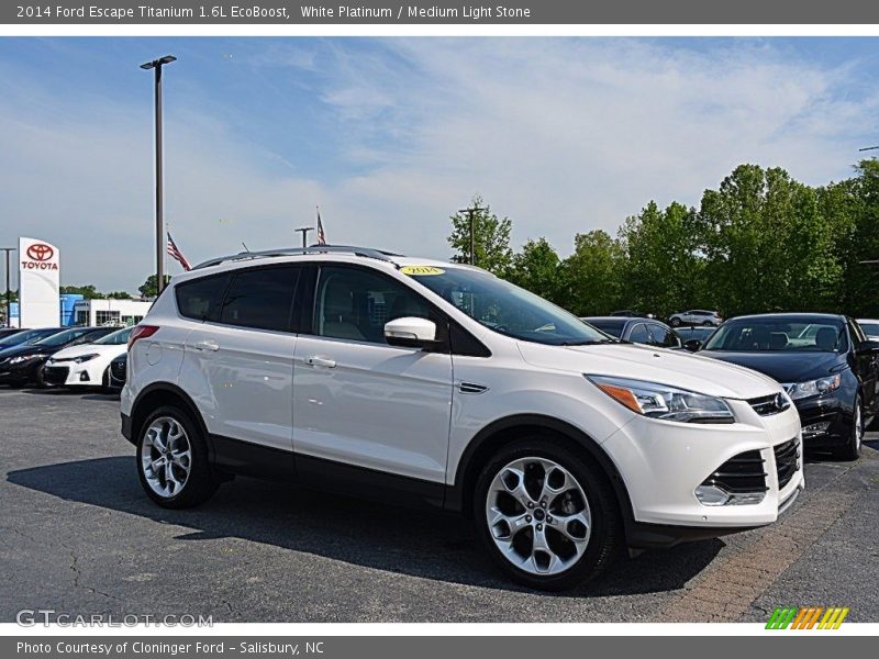 White Platinum / Medium Light Stone 2014 Ford Escape Titanium 1.6L EcoBoost