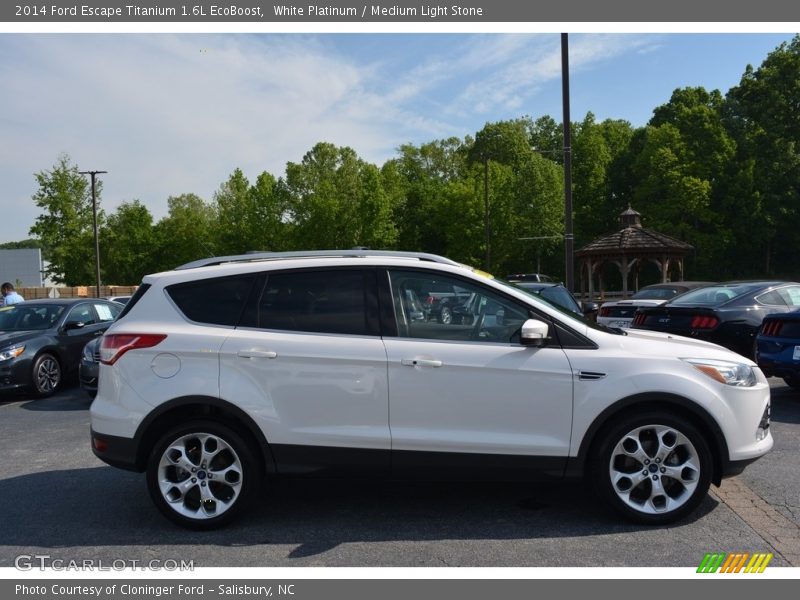 White Platinum / Medium Light Stone 2014 Ford Escape Titanium 1.6L EcoBoost