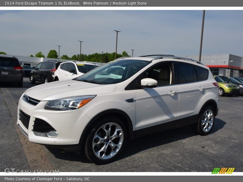 White Platinum / Medium Light Stone 2014 Ford Escape Titanium 1.6L EcoBoost