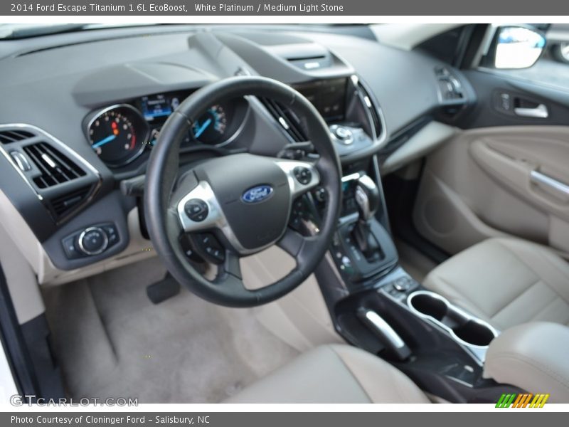 White Platinum / Medium Light Stone 2014 Ford Escape Titanium 1.6L EcoBoost