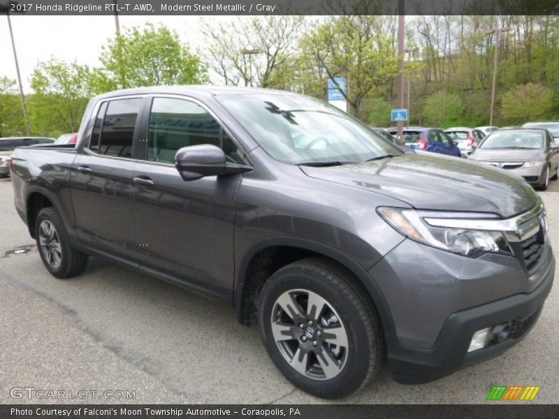 Modern Steel Metallic / Gray 2017 Honda Ridgeline RTL-T AWD