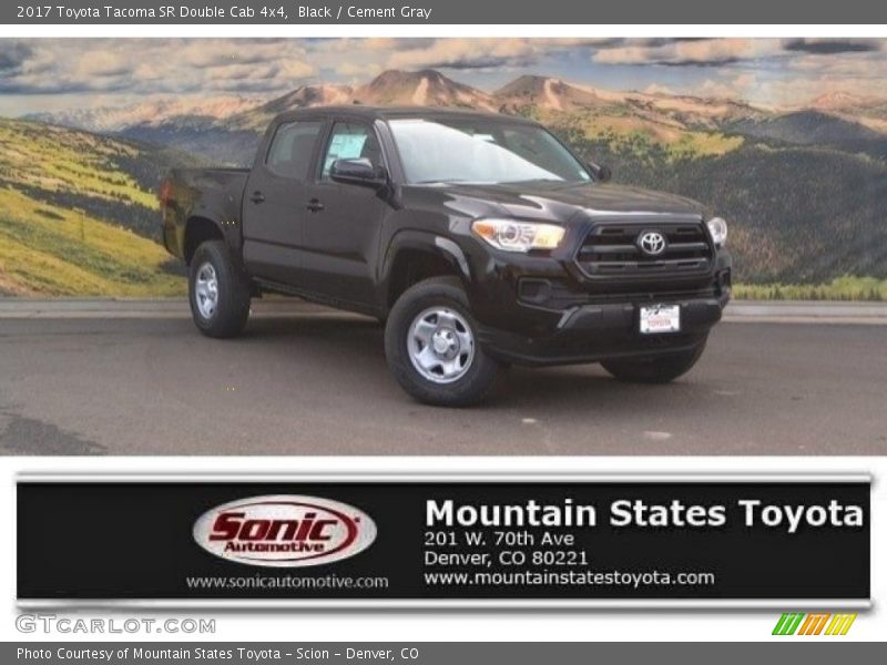 Black / Cement Gray 2017 Toyota Tacoma SR Double Cab 4x4