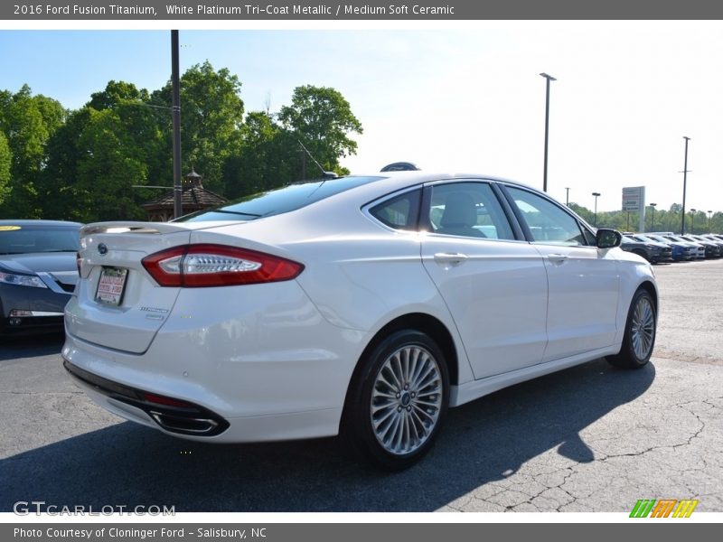 White Platinum Tri-Coat Metallic / Medium Soft Ceramic 2016 Ford Fusion Titanium